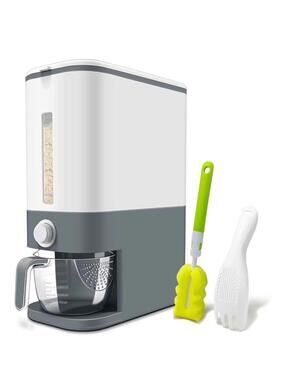 22-25 Lbs Rice Dispenser with Measuring Cup, Large Cereal Dry Food Storag